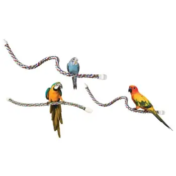 Разноцветная хлопковая веревка для попугая, подставка для окуня, игрушки для тренировок, аксессуары для птичьей клетки, хомяк, шиншилла, белка, хит продаж