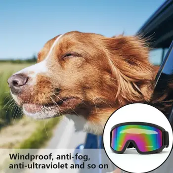 Регулируемые очки для собак, защитные очки для домашних животных, водонепроницаемые ветрозащитные очки для собак с регулируемым защитой от ультрафиолета, экологически чистые для собак