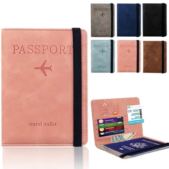 Ремень с регулируемым давлением, держатель для карт из искусственной кожи, RFID-сумка для паспорта