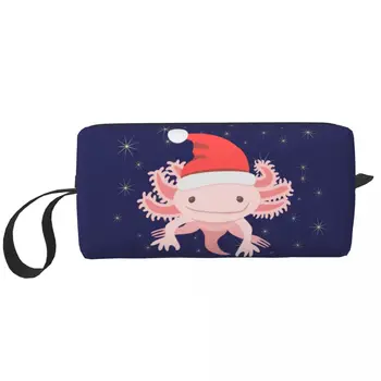 Рождественская дорожная сумка для туалетных принадлежностей Axolotl, Саламандра, Органайзер для косметики с животными, сумки для хранения косметики Dopp Kit Case Box