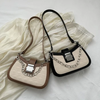 Роскошные дизайнерские сумки и кошельки 2023, женские сумки через плечо из искусственной кожи, высококачественная сумка с цепочкой под мышками, модная хозяйственная сумка