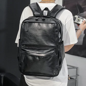 Роскошный мужской рюкзак из искусственной кожи, деловой повседневный рюкзак, мужская школьная сумка для студентов, рюкзаки для ноутбуков для путешествий большой емкости