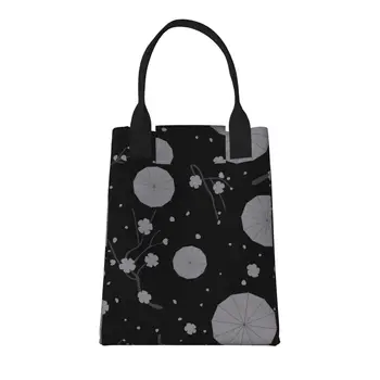 Сакура И Зонтик - Большая Модная сумка для покупок с ручками, Многоразовая Хозяйственная сумка Из прочной Винтажной хлопчатобумажной ткани