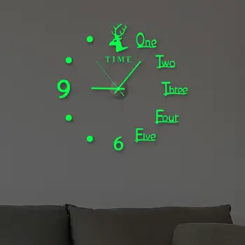 Светящаяся наклейка на настенные часы, цифровые часы 