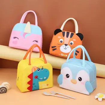 Симпатичная сумка для ланча, мультяшная сумка для Бенто, маленькая термоизолированная сумка для детей, школьные закуски, ланч-бокс, контейнер для ланча, сумка-тоут