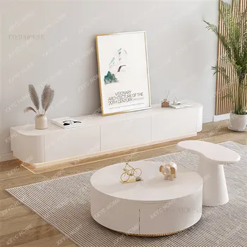 Современные минималистичные тумбы для телевизора, журнальный столик, комбинированная мебель для гостиной в скандинавском стиле, легкие напольные подставки для телевизоров для небольших квартир класса люкс