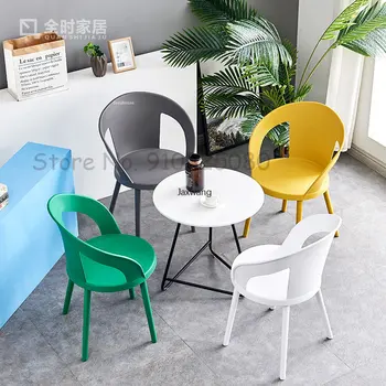 Современные Пластиковые Стулья для гостиной, Минималистичная Мебель, Обеденный стул с утолщенной спинкой, Скандинавский Дизайнерский Стул для творчества
