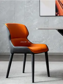 Современный скандинавский домашний стул легкая роскошная небольшая квартира обеденный стул из кованого железа Итальянский стул с мягкой спинкой-мешочком для ресторана отеля