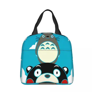 Сумки для ланча с изоляцией Kumamon Totoro, портативная многоразовая сумка-холодильник, ланч-бокс, сумка для школьного пикника, мужчины, женщины
