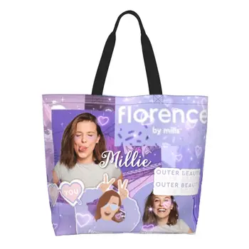 Сумки для покупок Florence By Mills Grocery с забавным принтом, холщовые сумки для покупок через плечо, прочная сумка большой вместимости