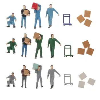 Фигурки рабочих в масштабе 1: 64, модели погрузочно-разгрузочных работ с людьми для миниатюрных сцен, аксессуары для диорамы