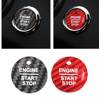Черная крышка кнопки двигателя из углеродного волокна для Ford F150 Explorer Mondeo 2016-18