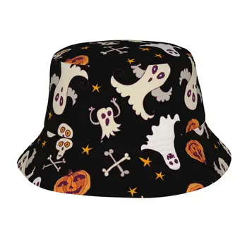Шляпы-ведерки с рисунком тыквы в стиле ужасов на Хэллоуин, индивидуальные летние пляжные шляпы для путешествий